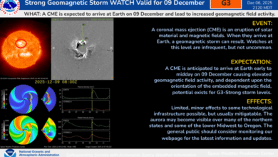 Geomagnetische unwetter warnung 09.12-10.12.2025