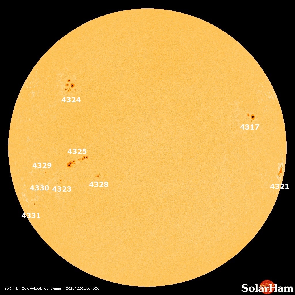 Aktuelle Sonnenflecken 30.12.2025