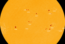 Aktuell sichtbare Sonnenflecken 23.01.2026
