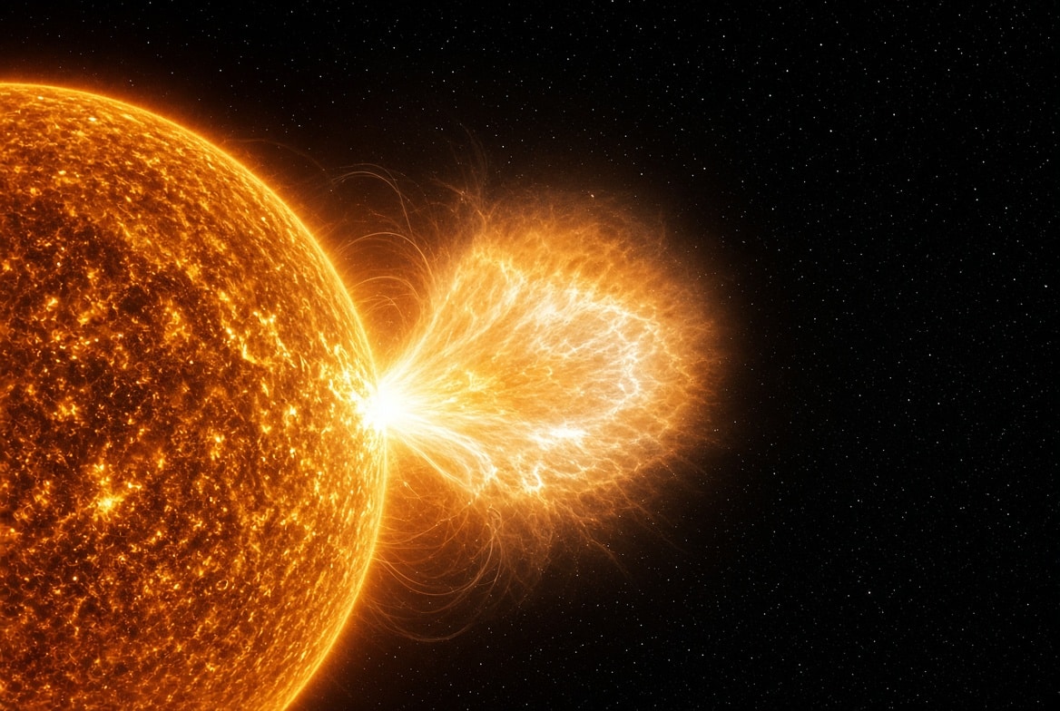 Koronaler Massenauswurf (CME): Plasmawolke auf dem Weg zur Erde &ndash; Reisezeit meist 1&ndash;3 Tage